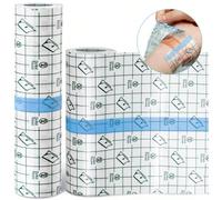 3 rotoli di benda elastica trasparente e impermeabile, pellicola sottile circolare trasparente per medicazioni, nastro adesivo trasparente, medicazione per tatuaggi sotto la doccia 10cm/1 rotolo,5cm/1