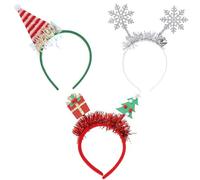 3 rotoli di cerchietto per capelli Natale, corna di Natale, decorazione natalizia, fiocco di neve, per bambini e adulti