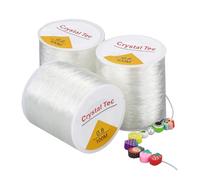 3 rotoli di corda elastica da 0,8 mm per braccialetti da 100 m/bobina di cristallo elastico per braccialetti, perline, gioielli, fai da te, bracciali, collane, colore bianco