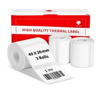 3 Rotoli Di Etichette Phomemo M120/M110, Carta Termica Per Etichette Da 1,57" X 1,18" (40 X 30 Mm) Per Stampanti Di Etichette Phomemo M120/M110/M200/M220, Etichetta Termica, Carta Termica Bianca