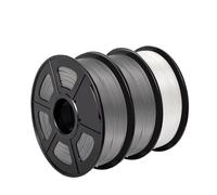 3 rotoli di filamento 3D PETG 1KG 1,75 mm +/- 0,02 mm Filamento for stampa 3D, imballaggio sottovuoto del filamento accuratamente avvolto Filamento Stampante 3D(PETG-2GY-1WT)