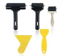 3 rotoli di gomma, rullo di colore, rullo di gomma, stampa linoleica con 2 raschietti gialli, per fai da te, timbri, stampa, blocco di inchiostro (3,5 cm, 6 cm, 10 cm)