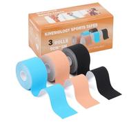 3 rotoli di nastro kinesiologico, nastro adesivo medico, nastro fisico per supporto articolare e muscolare, per alleviare il dolore al ginocchio (normale 5 cm x 5 m)