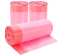 3 rotoli di piccoli sacchetti della spazzatura, 15 litri di corda piccoli sacchi della spazzatura che cadono in cucina, bagno, camera da letto, case, ufficio. 60 pezzi (rosa)