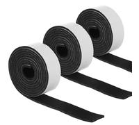3 rotoli di strisce di feltro, autoadesive, 2 m x 2,2 cm, per pavimenti in legno duro, per evitare l'isolamento acustico, graffi (nero)