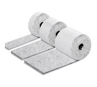3 Rotoli Feltro Adesivo, Feltrini per Sedie, Rotolo Adesivo per Mobili, 4 mm di Spessore, Feltri Antiscivolo Taglio Libero in Qualsiasi Forma (Grigio)