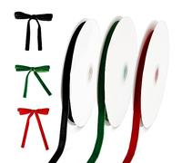 3 Rotoli Nastro di Velluto, 1cm 18,3m Nastri Natalizi Tinta Unita Nastro di Velluto per Natale Confezione Matrimonio Fai da Te Artigianato Decorazione Festa Forniture (Totale 54,8m)