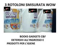 3 Rotoloni WOW Tovaglioli Bobina Asciugatutto Monorotolo 2 Veli Smisurata