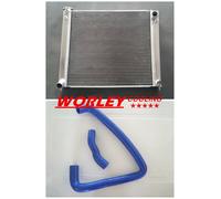 3 ROW Aluminum radiator & BLUE Hose for Nissan Fairlady 300zx z32 Twin Turbo MT