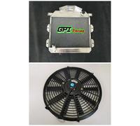 3 row aluminum radiator + fan for Austin Healey 100-4 1953 1954 1955 1956 manual