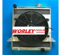 3 Row Aluminum Radiator + Shroud+Fan for Triumph TR6 1969-1974 / TR250 1967 1968