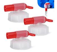 3 rubinetti, rubinetto dosatore DIN61, per tanica da 15 - 60 litri, beccuccio da 25 mm per dosare, riempimento (bianco e rosso DIN 61)