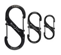 3 s-biner moschettoni di 3 dimensioni con chiusura bloccata nero Nero