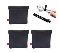3 sacchetti + 1 cinturino in gomma morbida per cavi, custodia protettiva per cuffie EVA, cintura in acciaio ad alta elasticità, borsa portatile a chiusura automatica, adatta per cuffie, chiavi, cavi