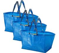 3 sacchetti blu grandi, ideali per shopping, lavanderia e stoccaggio