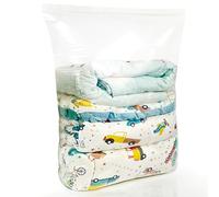 3 sacchetti con cerniera extra grandi, 60 x 80 cm, richiudibile, con chiusura lampo, antipolvere e impermeabile, trasparente, per vestiti, biancheria da letto