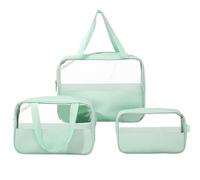 3 sacchetti da trucco, per la biancheria, da viaggio, per cosmetici, per la cura della pelle, impermeabile, trasparente, per la biancheria da donna, verde