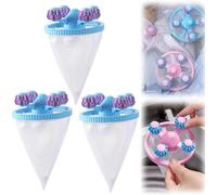 3 sacchetti filtro per lavatrice per rimuovere i capelli, riutilizzabili, per peli di animali e lanugine, sacchetti filtro per la biancheria per vestiti puliti (blue)