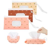 3 sacchetti per salviettine umidificate in viaggio, chiusura a clic, per la casa, l'ufficio