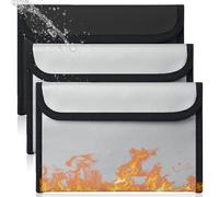 3 sacchetti refrattari per documenti, 20,5 x 12 cm, borsa ignifuga, impermeabile, resistente al fuoco, per passaporto, file bancari, oggetti di valore