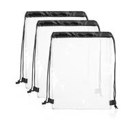 3 sacchetti trasparenti con coulisse, sacca da palestra trasparente, zaino con doppio cordoncino, pieghevole, borsa da palestra impermeabile, sacca da palestra per abbigliamento sportivo, Colore