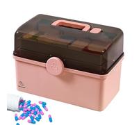 3 - Scatola di memorizzazione medicinale - Area di viaggio essenziale con un primo mestiere di memoria Aid con ombra e refarmaci con manico portatile