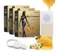 3 Scatole Cerotto per Veleno D'api, Veleno per Api per Drenaggio Linfatico, Cerotti Bee Venom Facile Usare, Adatto a Donne e Uomini, con 1 Dispositivo di Misurazione, 7 Pezzi/Scatola