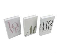 3 scatole decorative per libri con meccanismo di apertura magnetico, per organizzare casa e ufficio e mensola visiva armonia