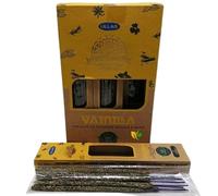 3 scatole di incenso biologico in canne fatte a mano 25 gr x3 realizzate in India Resina e oli essenziali 100% naturale (vaniglia)