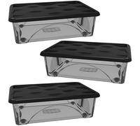 3 Scatole Multiuso 60x40x18 Organizer Box Portaoggetti Contenitore 30LT STORAGE
