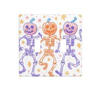 3 scheletri danzanti con teste di zucca doppia gang copertura luce interruttore parete interruttore Decor dimensioni standard - 11,4 x 11,4 cm