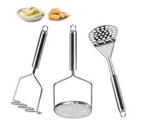 3 Schiacciapatate, in acciaio inox, con manico spesso, Schiaccia Patate professionale per schiacciapatate, avocado, fagioli