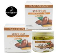 3 Scrub Viso Olio di Argan Nutriente Viso e Labbra Face Complex 3 Confezioni