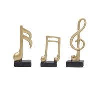 3 sculture in resina a forma di nota musicale, chiave di violino e ottava nota e quarto di nota, decorazione da scrivania per pianoforte, soggiorno, opaco