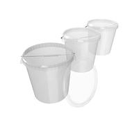 3 secchi con coperchio da 30 litri Made in Germany - adatti per alimenti, stabili, ermetici, per la conservazione di cibo, materiale d’ufficio, cameretta dei bambini, casa, officina e ristorazione