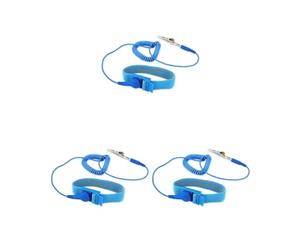 3 Set Anti Statico Polso Strap Messa A Terra Scarica Elettricità ESD Band Bracciale