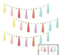 3 set boho ghirlanda | Colorata decorazione della parete della banda Boho per la stanza del soffitto della camera dei bambini Porta del bordo del soffitto | Decorazione fotografica di Natale per bo