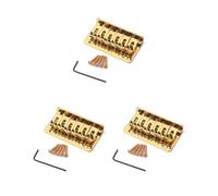 3 set chitarra ponte fisso con viti e chiave bambini robusto metallo parte di ricambio 73 millimetri sella cordiera strumento elettrico oro