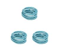 3 set di 10 fasce per capelli Topknot cerchietti per capelli regolabili spessi elastici per coda di cavallo senza cuciture accessori per ragazze azzurro