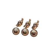 3 set di 2 ciondoli in lega di zinco vintage spartani guerrieri scudo casco 2 pezzi perline per braccialetto collana portachiavi gioielli fai da te strumenti all'aperto perline paracord accessori