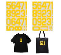 3 set di 3 set di 3 numeri da 1 a 10 termoadesivi in vinile per fai da te per maglie sportive, magliette, vestiti, slogan, stampa, artigianato, decorazione (numero 7,6 cm, giallo)