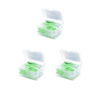 3 set di 40 pezzi di spazzole interdentali a testa flessibile push-pull in plastica a forma di I per l'igiene orale strumento da viaggio verde 0,8 mm
