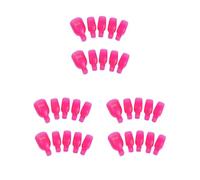 3 set di 5 pezzi di plastica per rimuovere le unghie dei piedi e delle unghie, per nail art, soak off, con clip per rimuovere lo smalto gel UV, colore rosso rosa