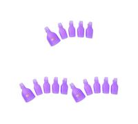 3 set di 5 pezzi di plastica per rimuovere le unghie dei piedi e delle unghie, per nail art, soak off, con clip, per rimuovere lo smalto gel UV, colore viola