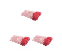 3 set di 50 pennelli per ciglia accessori da donna per San Valentino con setole dolci applicatore pinzette per sopracciglia pennelli per sopracciglia finte asta rosa/rosso