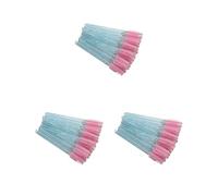3 set di 50 pennelli per ciglia, applicatore, pinzette per sopracciglia, pinzette per ciglia finte, pennello per sopracciglia, colore blu e rosa