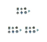 3 set di 7 dadi poliedrici D4 D6 D8 D10 D12 D20 per giochi di ruolo DnD blu arancione