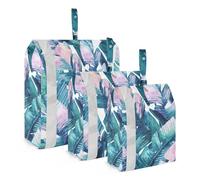 3 Set di Borse da Viaggio Piccola Borsa Da Viaggio Impilabile Borse Da Viaggio Per Vestiti Contenitori Per Organizzare Banana Leaf Pattern Insolito Tropicale