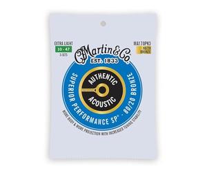 3 set di corde per chitarra Martin Western MA-170 PK3 Extra Light .010-.047, confezione da 3