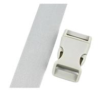 3 set di fibbie in plastica da 20-25 mm, chiusura a sgancio per la regolazione della cinghia in fettuccia,Grigio chiaro,25 millimetri